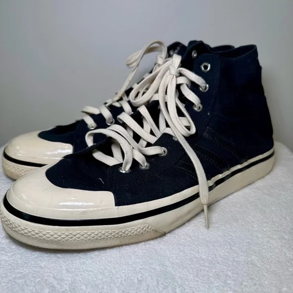 Men's adidas Nizza Hi RF 74 shoes Core Black size 13 black canvas retro high top